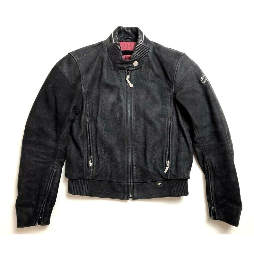 BMW Atlantis 2 Motorcycle‎ Jacket Black Leather Padded Lined Heavy Women's $1100